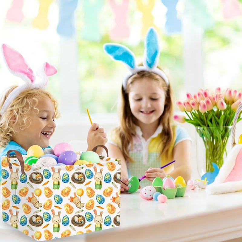 FXOCSHE Rectangular Easter basket,Easter basket empty,Kids Storage Baskets for kids Bedroom,Gift bin,Kids Storage Bin,Easters gift baskets,Kids home Decor(Rabbit Easter egg) - Image 5